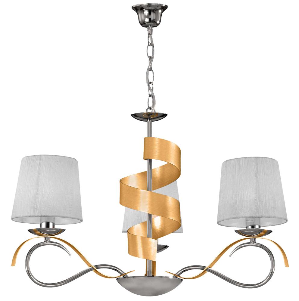 DENIS lampa wisząca 3x40W E14 chrom/złoty