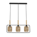 CROWN lampa wisząca czarny 3x40W E27 abażur beżowy