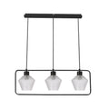 NIKO lampa wisząca czarny 3x40W E27 klosz bezbarwny karbowany