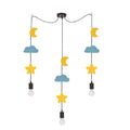 Trio sss p lampa wisząca czarny 3x20W E27 iq kids złoty+niebieski