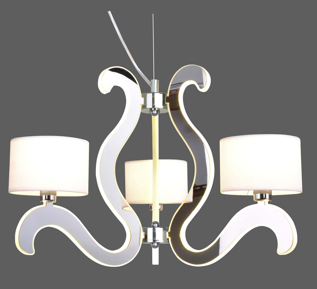 AMBROSIA 1 lampa wisząca 3x40W E14 + 18,4W LED chrom