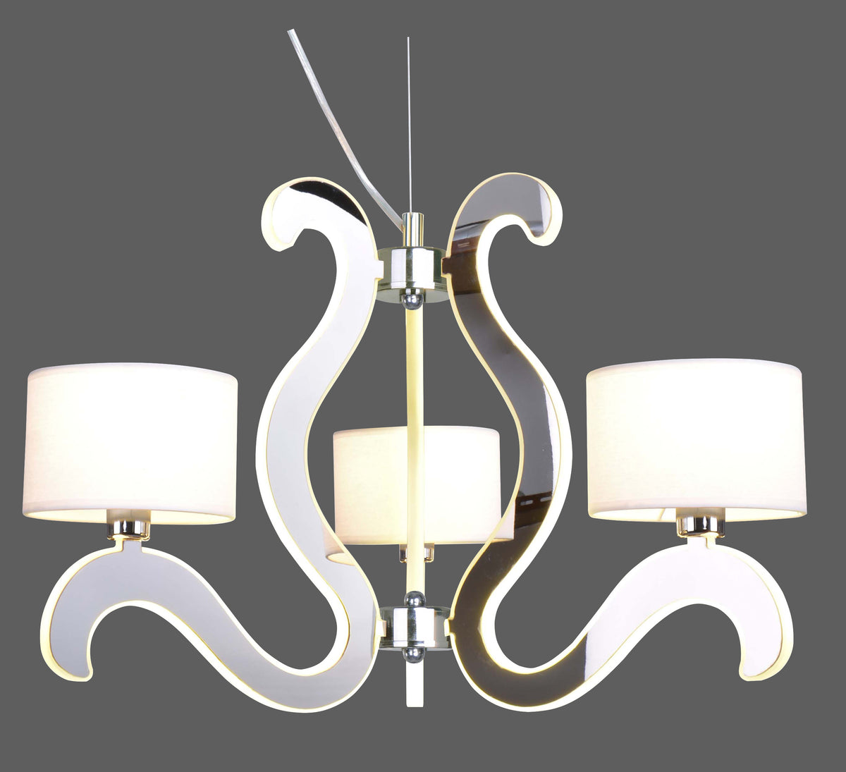 AMBROSIA 1 lampa wisząca 3x40W E14 + 18,4W LED chrom