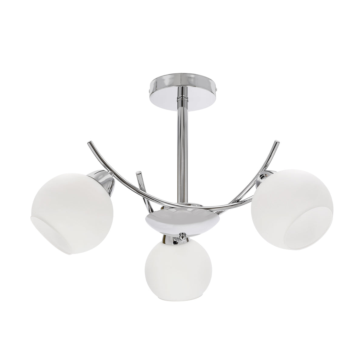 AMOS Lampa wiszaca chromowy 3x40W E27 klosz biały