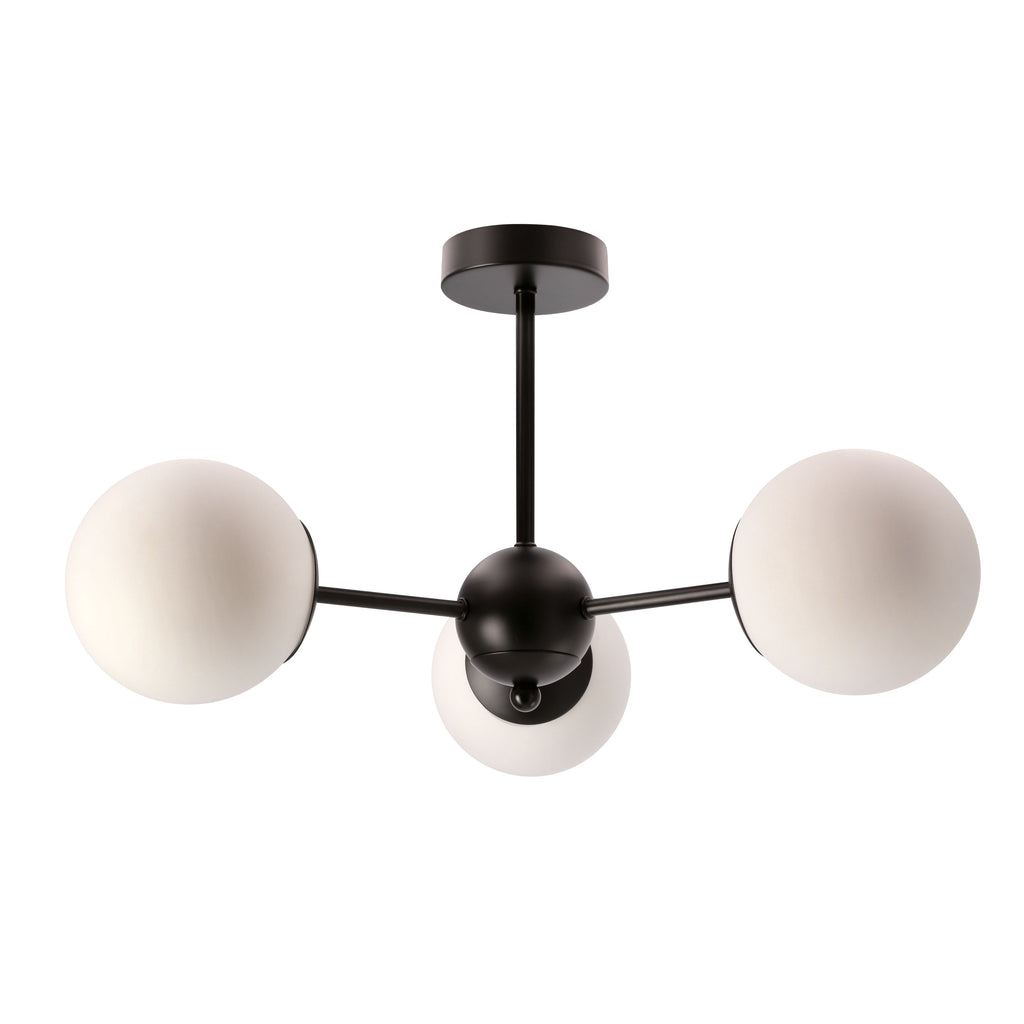 Calari lampa wisząca czarny 3x40W E14 klosz biały