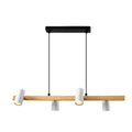Xilo lampa sufitowa czarny+drewniany 4x25W GU10 klosz biały