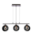 SOMUL lampa wisząca 3x20W G9 chrom klosze szklane 12 cm grafitowe nowoczesna elegancka oprawa oświetleniowa salon jadalnia kuchnia