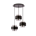 Spiega lampa wisząca talerz czarny 3x60W E27 klosz dymiony