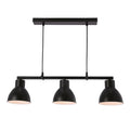 Lampa wisząca INEZZ 3x60W E27 czarna, nowoczesna oprawa sufitowa z trzema kloszami do salonu, jadalni lub kuchni, styl loft i industrial