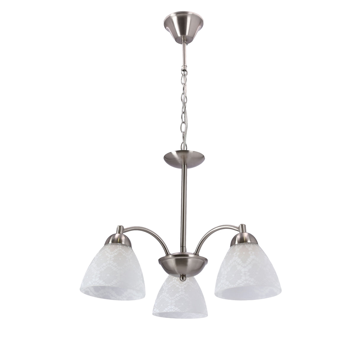 Lampa wisząca CAVALLO srebrna 3x60W E27 klasyczna oprawa sufitowa do salonu jadalni sypialni