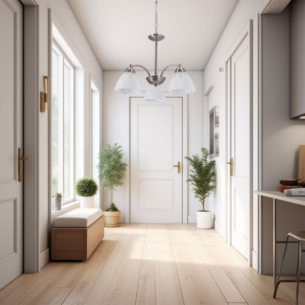 Lampa wisząca CAVALLO srebrna 3x60W E27 klasyczna oprawa sufitowa do salonu jadalni sypialni