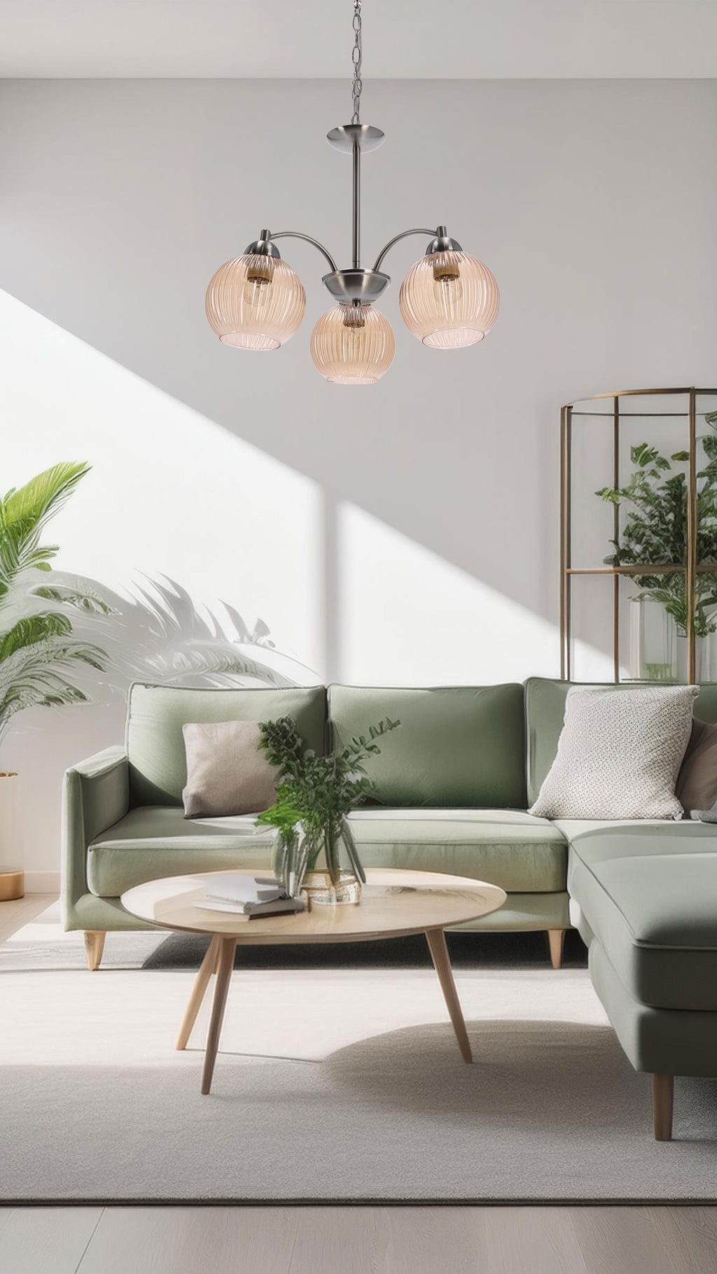 Lampa wisząca MEDINA srebrna 3x60W E27klasyczna elegancja do salonu jadalni