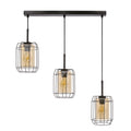 JONERA lampa wisząca czarny 3x40W E27 klosz bursztynowy