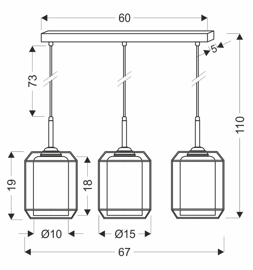 JONERA lampa wisząca czarny 3x40W E27 klosz złoty