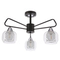 GATO lampa sufitowa czarny 3x40W E14 klosz szklany bezbarwny+chromowy