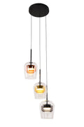 GLAXI lampa wisząca talerz czarny GX53 klosz bezb.+dym. br. żółty