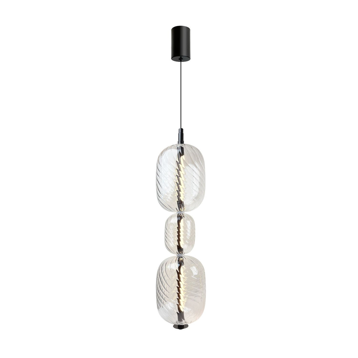 PLAYA lampa wisząca czarny 12W LED 3000K klosz bezbarwny