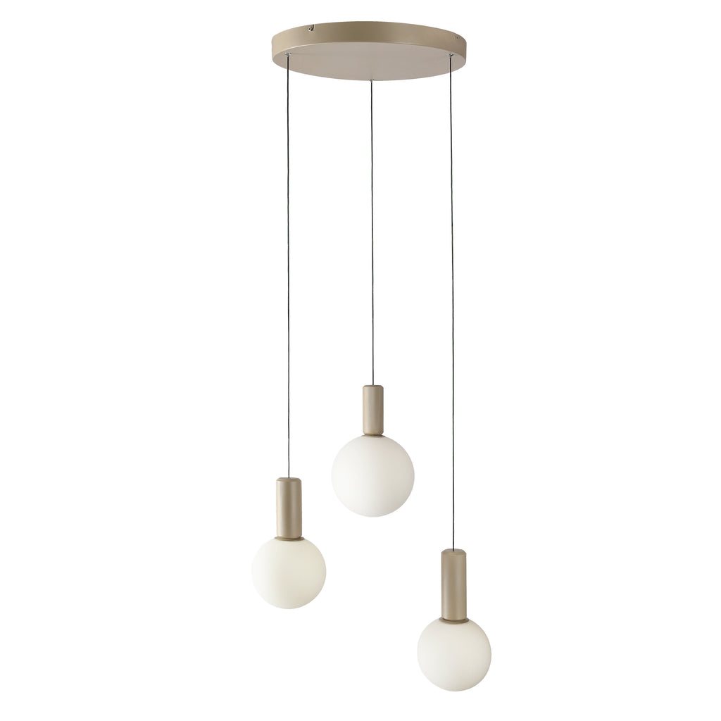 TESTA lampa wisząca talerz beżowa 3x10W G9 klosz biały