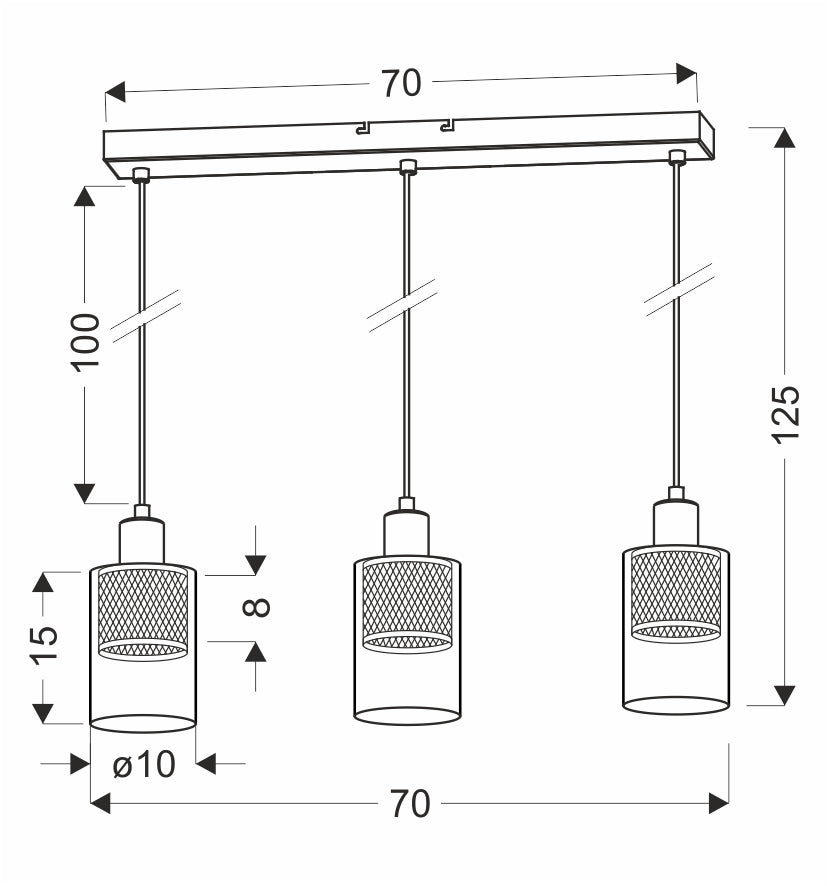 CABI lampa wisząca czarny +złoty 3x40W E14 klosz bursztynowy