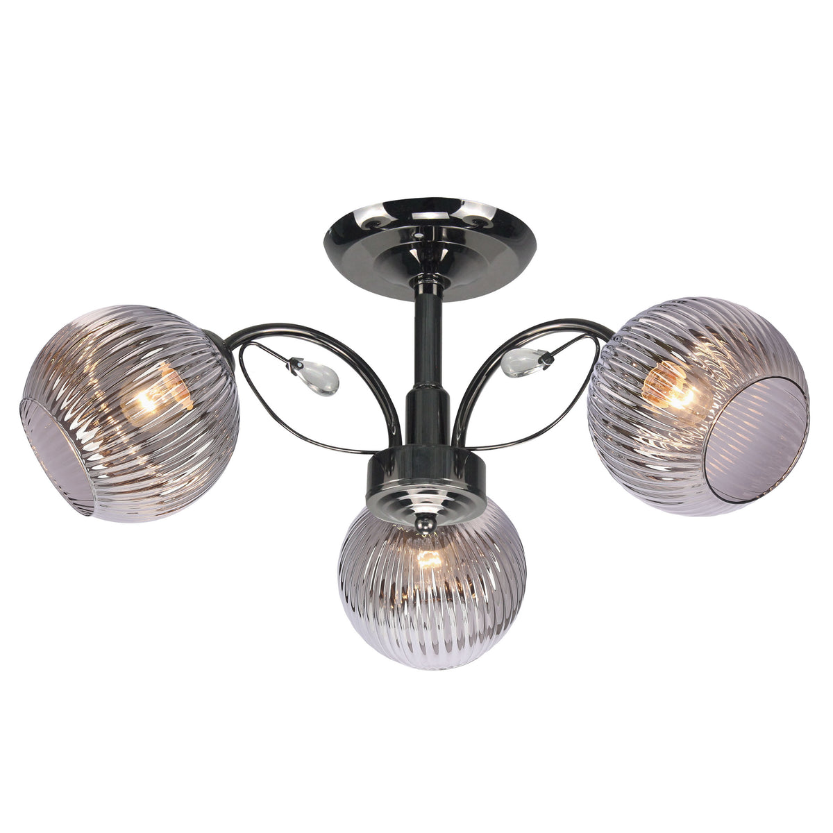 CROMAT lampa sufitowa czarny perłowy 3x40W E27 klosz grafitowy