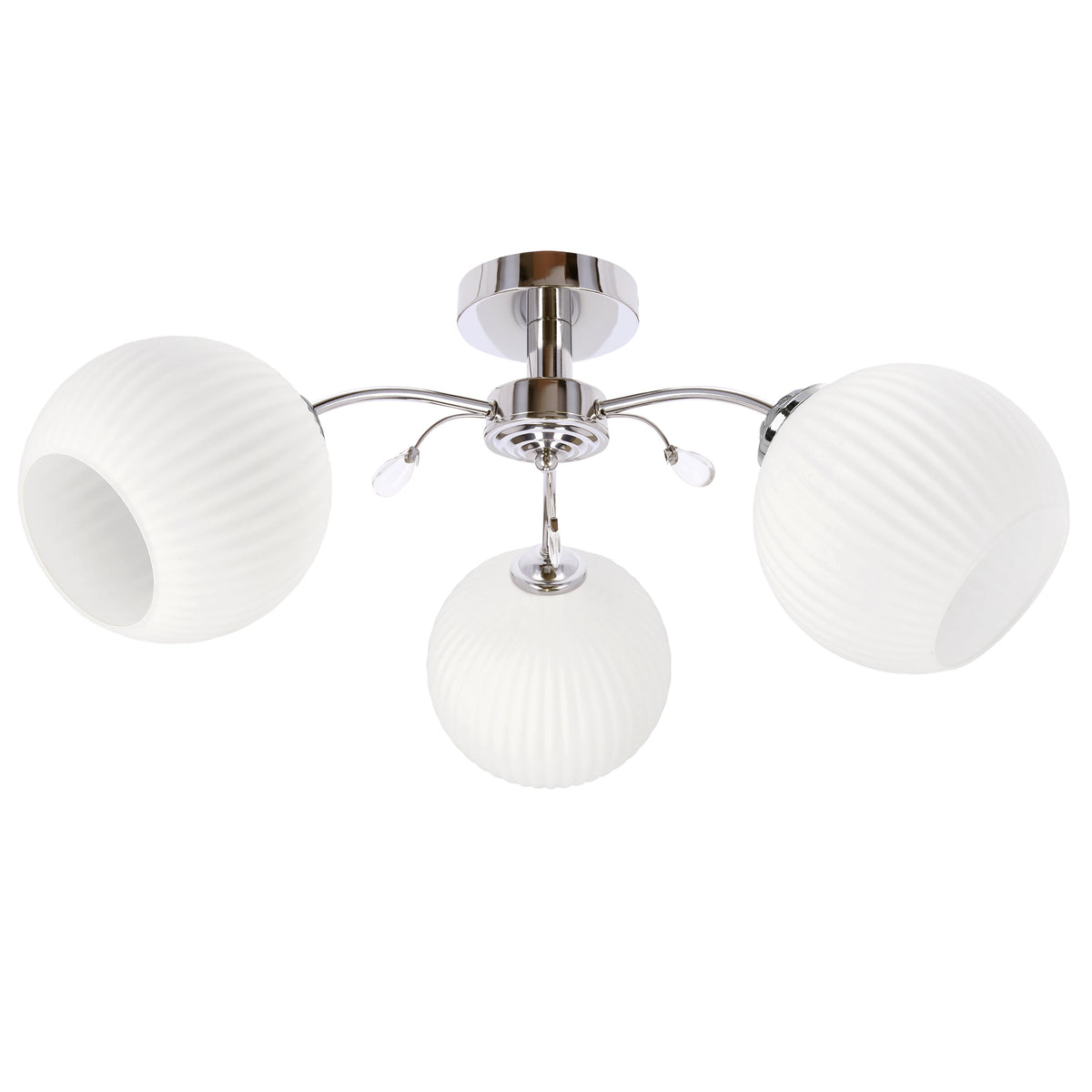 YOKO lampa sufitowa chromowy 3x40W E27 klosz biały