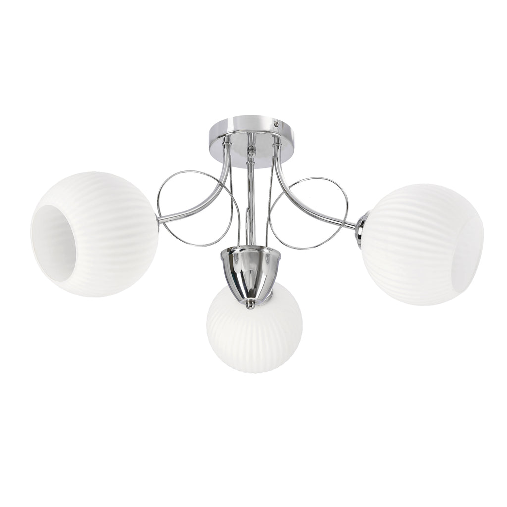 TARTINE lampa sufitowa chromowy 3x40W E27 klosz biały