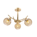LUNORE lampa wisząca złoty 3x40W E27 klosz bursztynowy