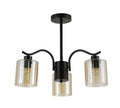 VISTO lampa wisząca czarny 3x40W E27 klosz bursztynowy