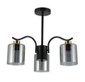 VISTO lampa wisząca czarny 3x40W E27 klosz dymiony