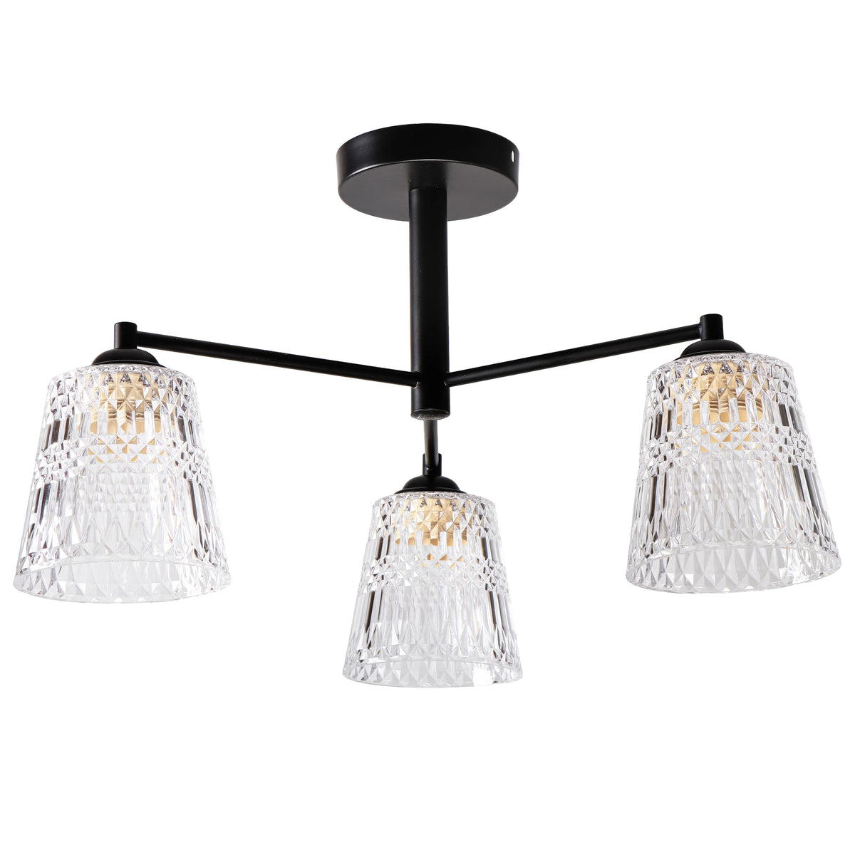 KAIR lampa wisząca czarny 3x40W E27 klosz bezbarwny