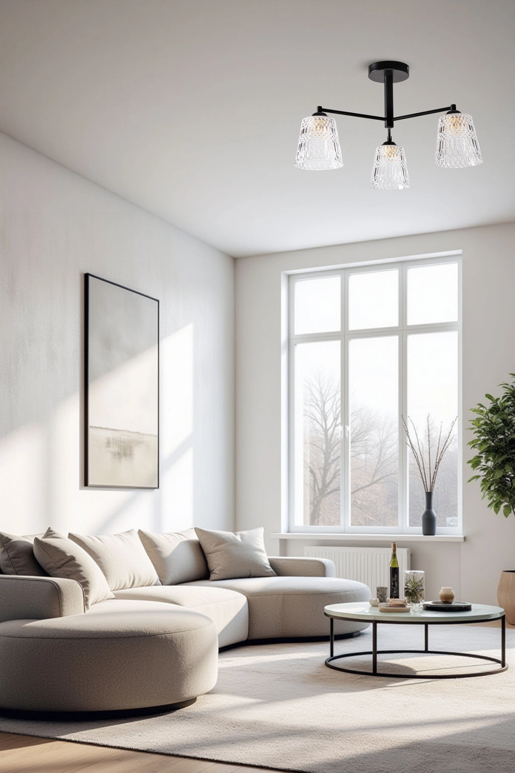 KAIR lampa wisząca czarny 3x40W E27 klosz bezbarwny