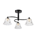SUDAN lampa wisząca czarny 3x40W E27 klosz bezbarwny