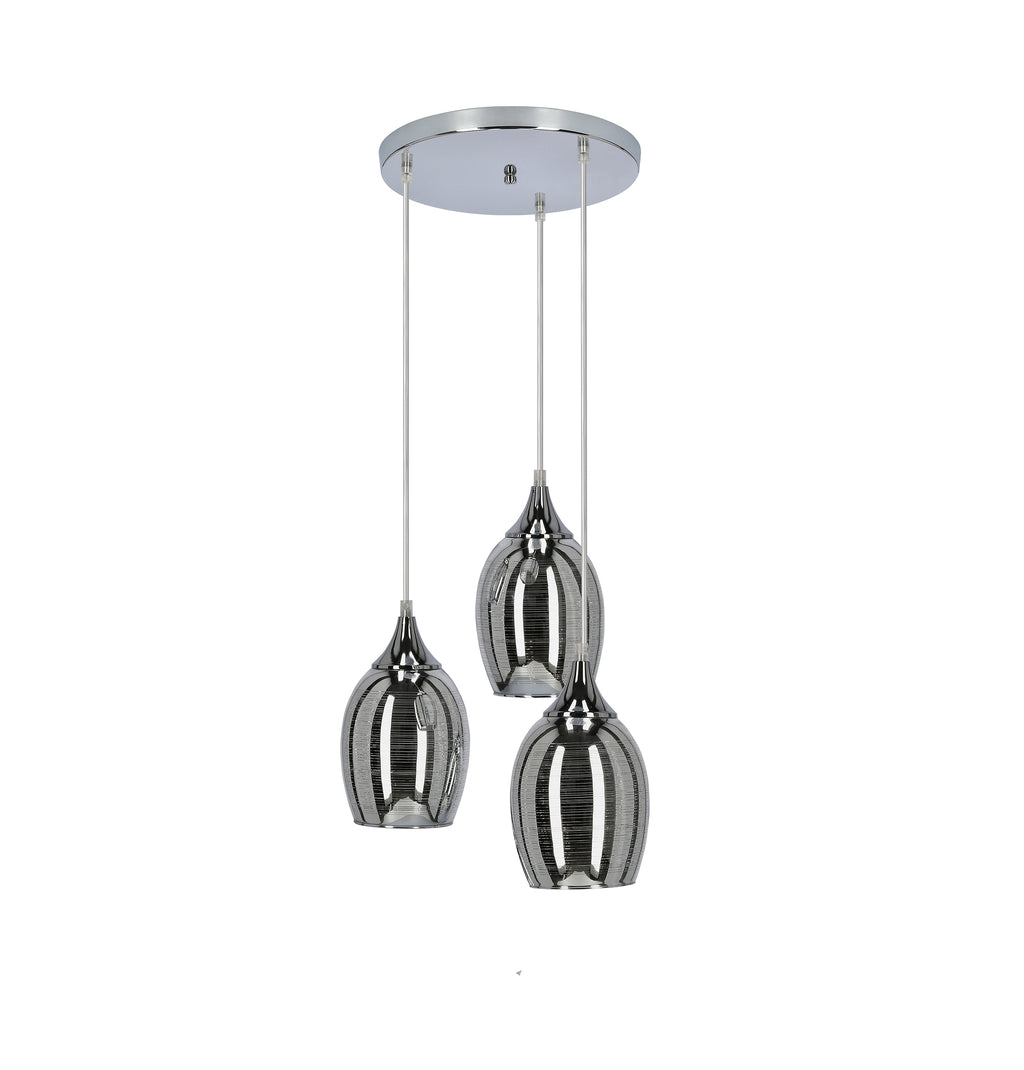 MARINA lampa wisząca talerz 3x60W E27 chrom