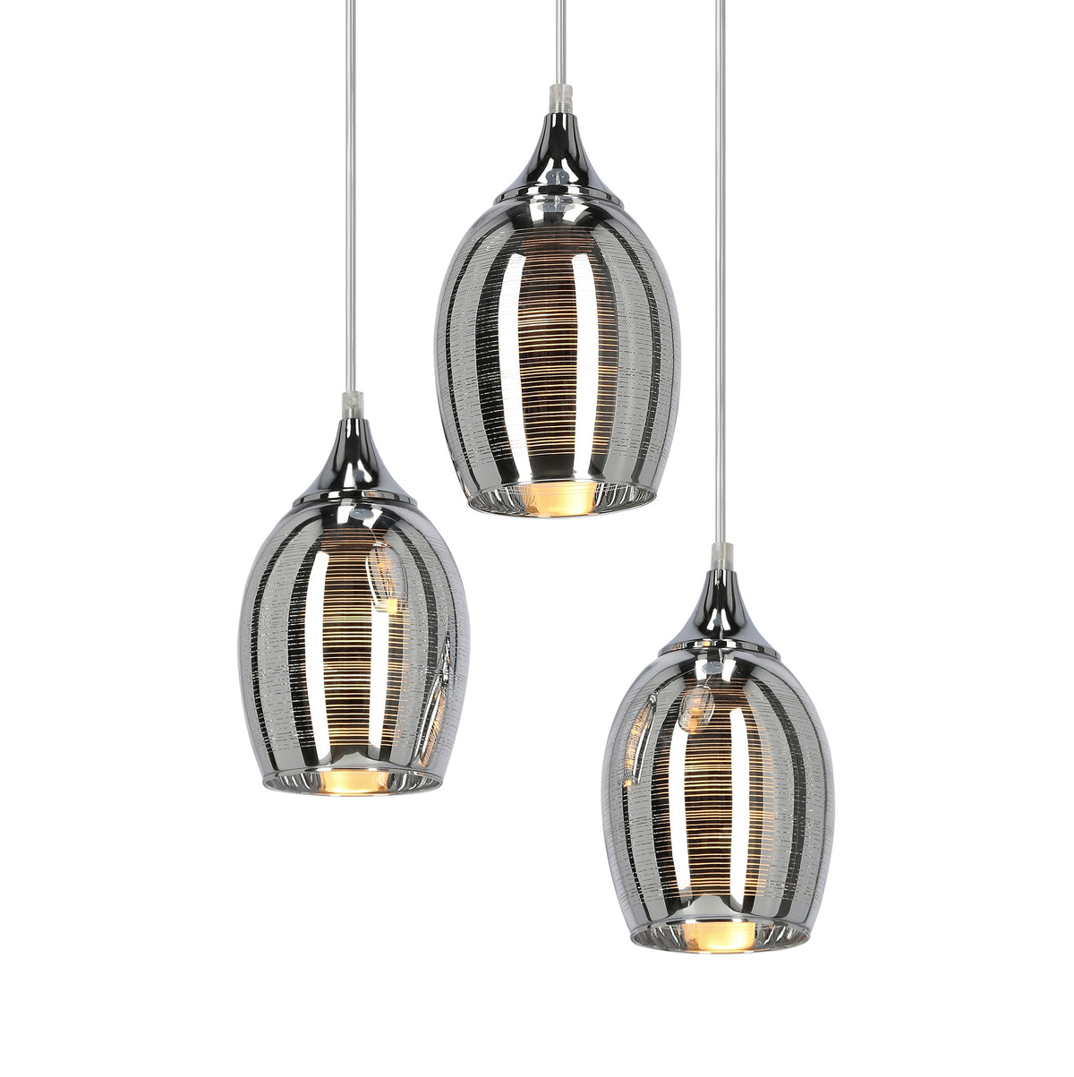 MARINA lampa wisząca talerz 3x60W E27 chrom