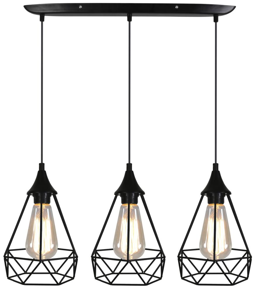 GRAF lampa wisząca 3x60W E27 czarny