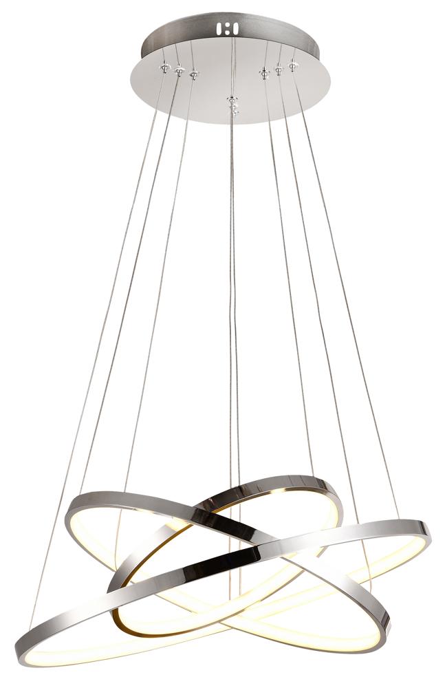 LUNE lampa wisząca 50 okrągły potrójny 60W LED 4000k chrom