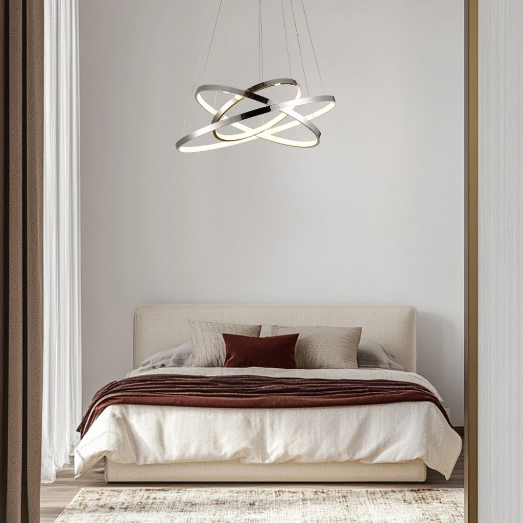 LUNE lampa wisząca 50 okrągły potrójny 60W LED 4000k chrom