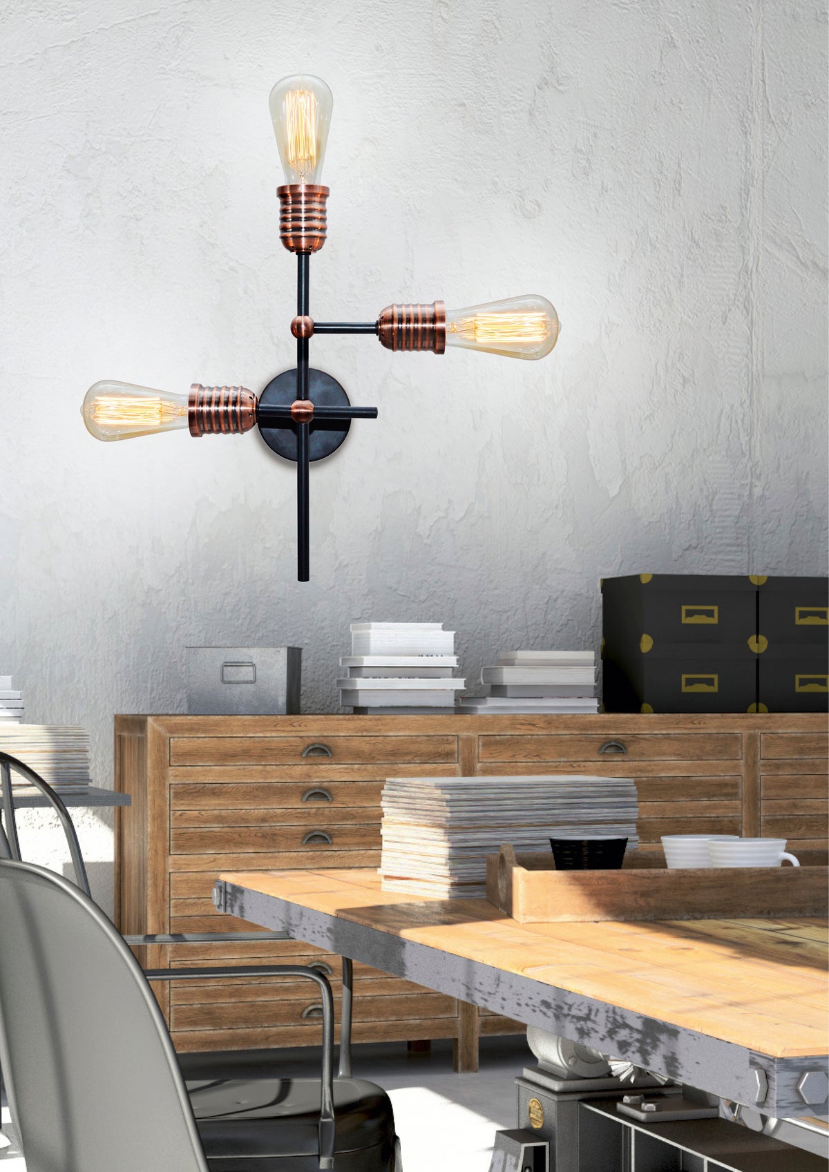 KIRIMU lampa sufitowa 3x60W E27 czarny