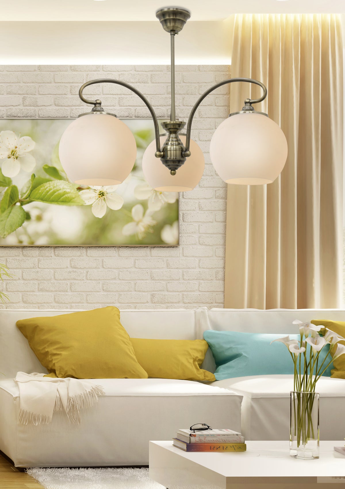 ORBIT lampa wisząca 3x60W E27 patynowa miedź