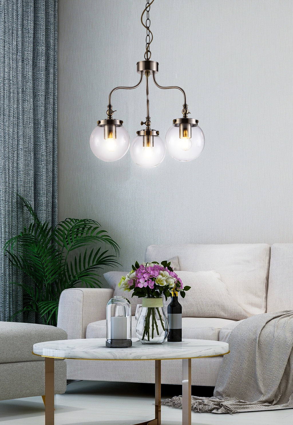 BALLET lampa wisząca 3x40W E27 patynowy