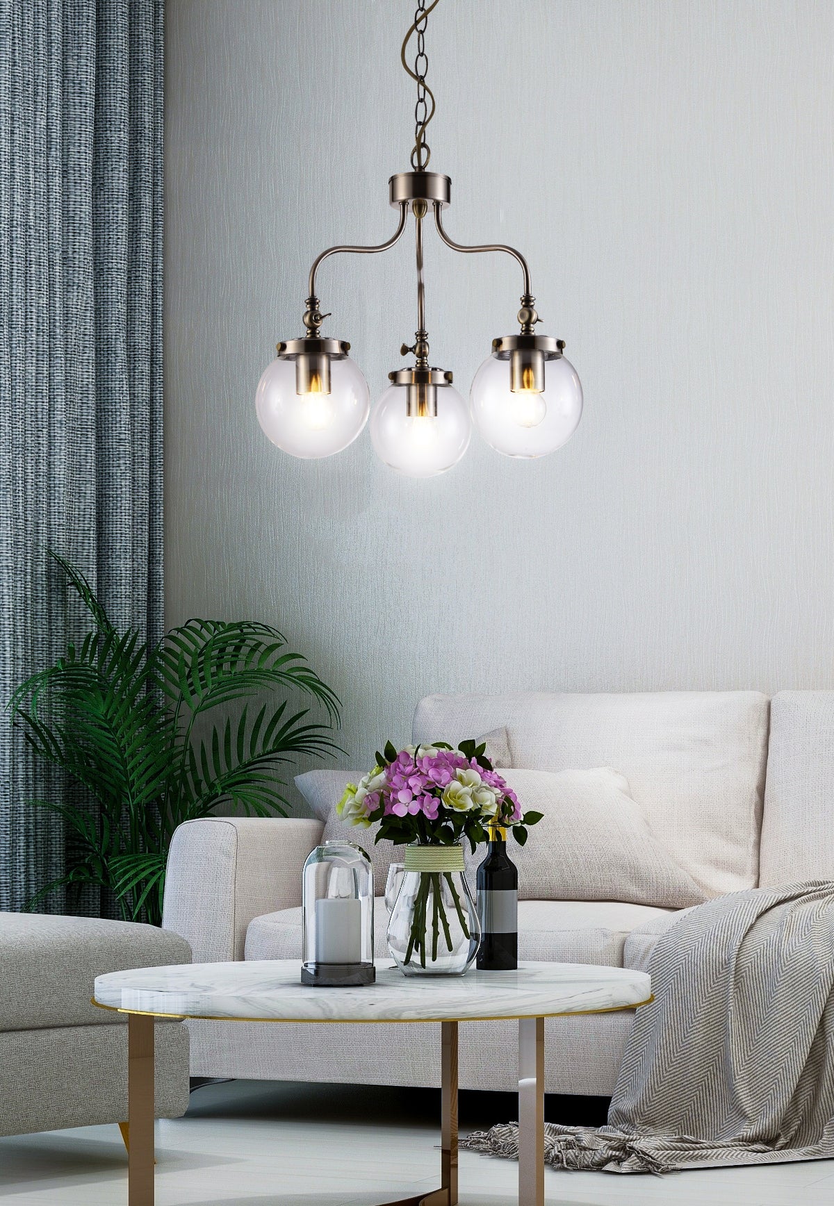 BALLET lampa wisząca 3x40W E27 patynowy