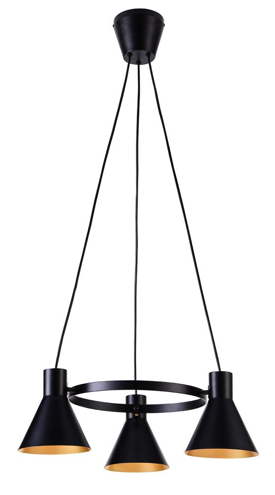 MORE lampa wisząca 3x40W E27 czarny matowy