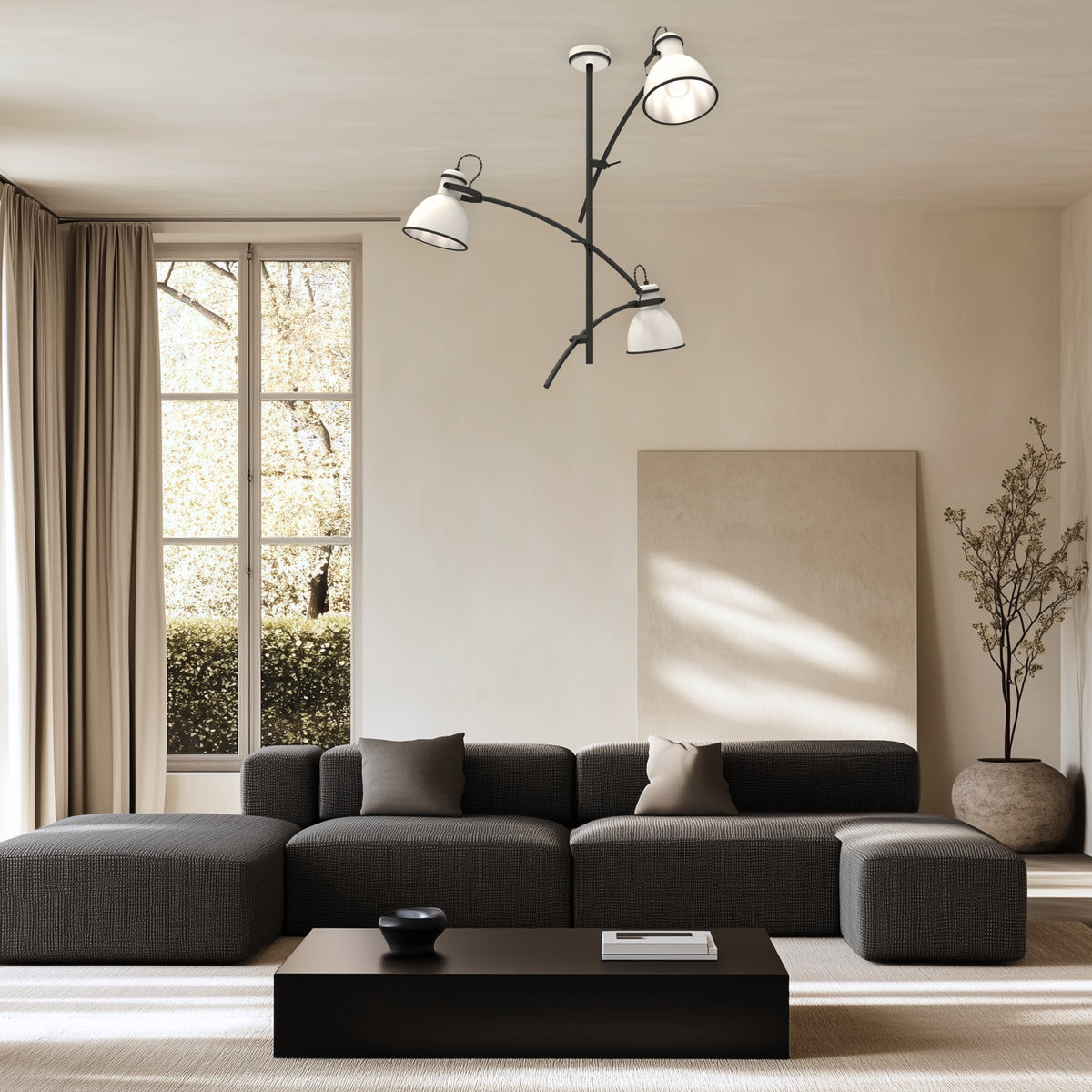 ZUMBA lampa wisząca 3x60W E27 biały+czarny