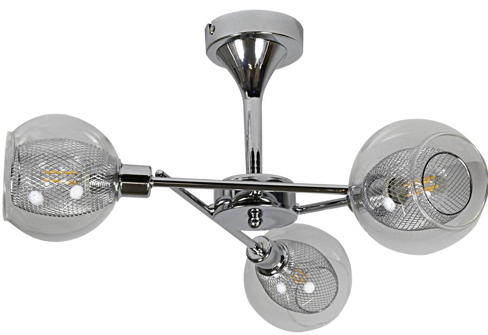 OZZO lampa wisząca 3x40W E14 chrom klosz bezbarwny