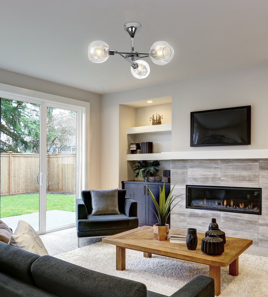 OZZO lampa wisząca 3x40W E14 chrom klosz bezbarwny