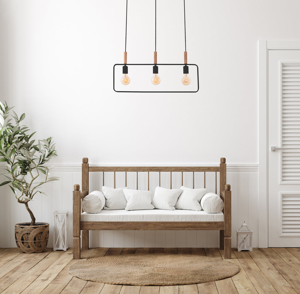 FRAME lampa wisząca 3x60W E27 czarny