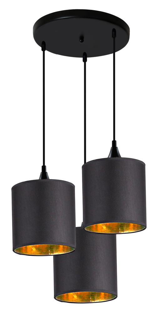LONG lampa wisząca talerz 3x40W E14 czarny