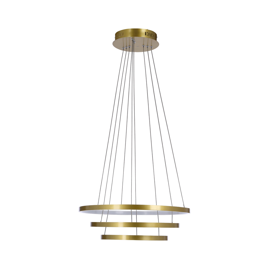 LUNE lampa wisząca 50+40+30 złoty 60W LED 4000k
