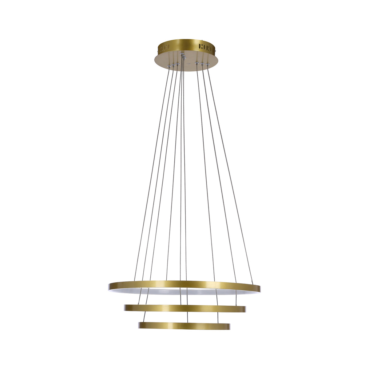LUNE lampa wisząca 50+40+30 złoty 60W LED 4000k