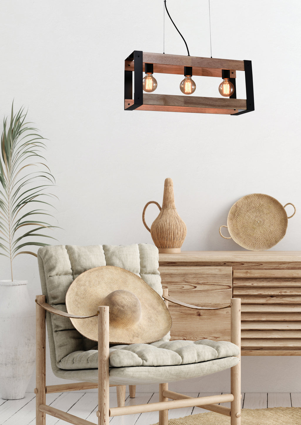 Varna lampa wisząca czarny 3x40W E27 klosz czarny