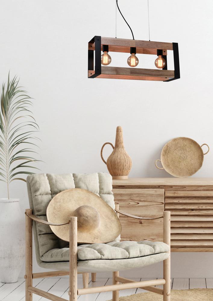 Varna lampa wisząca czarny 3x40W E27 klosz czarny